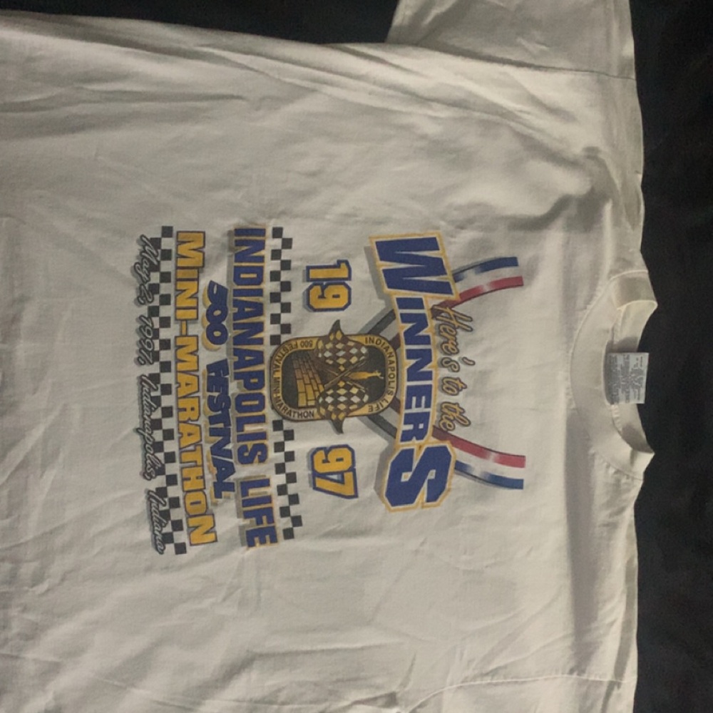 White Graphic T-Shirt with Logos